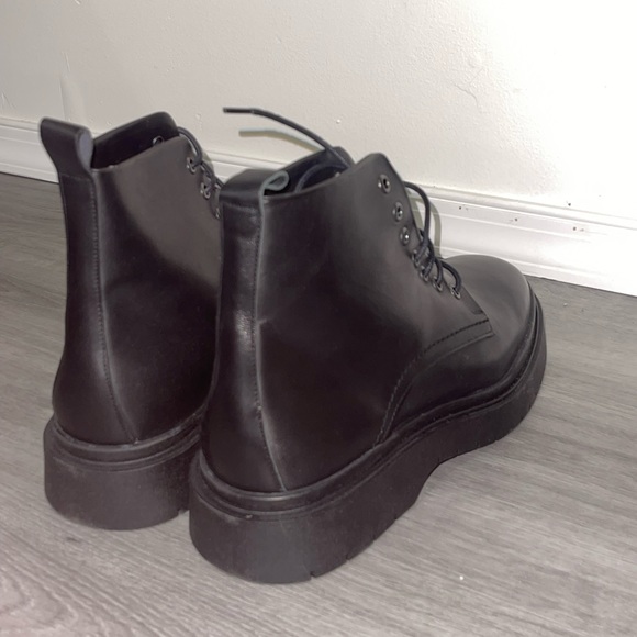 Black Faux Leather Zara Boots